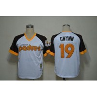 Mitchell And Ness San Diego Padres #19 Tony Gwynn White Throwback Stitched MLB Jersey