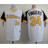 San Diego Padres #34 Rollie Fingers White 1978 Turn Back The Clock Stitched MLB Jersey