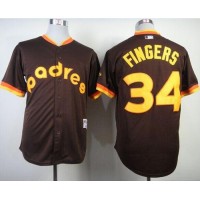 San Diego Padres #34 Rollie Fingers Coffee 1984 Turn Back The Clock Stitched MLB Jersey