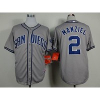 San Diego Padres #2 Johnny Manziel Grey Cool Base Stitched MLB Jersey