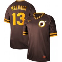 Nike San Diego Padres #13 Manny Machado Brown Authentic Cooperstown Collection Stitched MLB Jersey