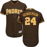 San Diego Padres #24 Rickey Henderson Brown Flexbase Authentic Collection Stitched MLB Jersey
