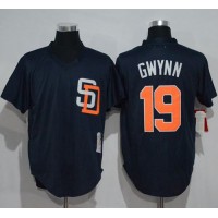 Mitchell And Ness 1996 San Diego Padres #19 Tony Gwynn Navy Blue Throwback Stitched MLB Jersey
