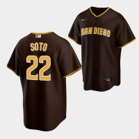 San Diego San Diego Padres #22 Juan Soto Brown Replica Road Nike MLB Jersey