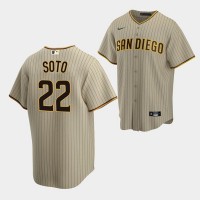 San Diego San Diego Padres #22 Juan Soto Tan Brown Replica Alternate Sand Nike MLB Jersey