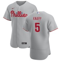 Philadelphia Philadelphia Phillies #5 Andrew Knapp Men's Nike Gray Road 2020 Authentic Player MLB Jersey