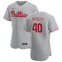 Philadelphia Philadelphia Phillies #40 Adam Haseley Men's Nike Gray Road 2020 Authentic Player MLB Jersey