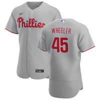 Philadelphia Philadelphia Phillies #45 Zack Wheeler Men's Nike Gray Road 2020 Authentic Player MLB Jersey
