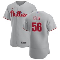Philadelphia Philadelphia Phillies #56 Zach Eflin Men's Nike Gray Road 2020 Authentic Player MLB Jersey