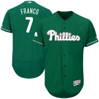 Philadelphia Philadelphia Phillies #7 Maikel Franco Majestic St. Patrick's Day Flex Base Authentic Collection Celtic Player Jersey Green