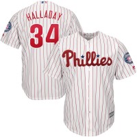 Philadelphia Philadelphia Phillies #34 Roy Halladay Majestic 2019 Hall of Fame Official Cool Base Player Jersey White Red
