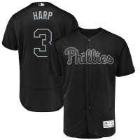 Philadelphia Philadelphia Phillies #3 Bryce Harper Harp Majestic 2019 Players' Weekend Flex Base Authentic Player Jersey Black