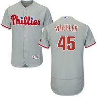 Philadelphia Phillies #45 Zack Wheeler Grey Flexbase Authentic Collection Stitched MLB Jersey