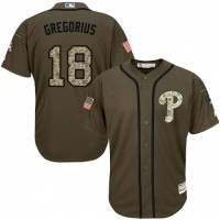Philadelphia Phillies #18 Didi Gregorius Green Salute to Service Stitched MLB Jersey