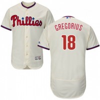 Philadelphia Phillies #18 Didi Gregorius Cream Flexbase Authentic Collection Stitched MLB Jersey