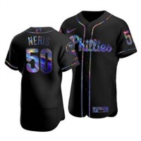 Philadelphia Philadelphia Phillies #50 Hector Neris Men's Nike Iridescent Holographic Collection MLB Jersey - Black