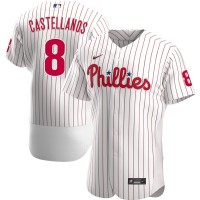 Philadelphia Philadelphia Phillies #8 Nick Castellanos Men's Nike White Home 2020 Authentic Player MLB Jersey
