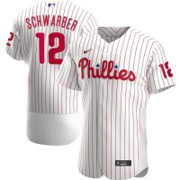 Philadelphia Philadelphia Phillies #12 Kyle Schwarber Men's Nike White Home 2020 Authentic Player MLB Jersey