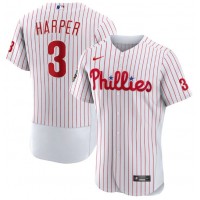 Philadelphia Philadelphia Phillies #3 Bryce Harper White 2022 World Series Flex Base Stitched Men's Nike MLB Jersey