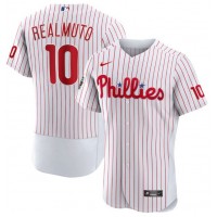 Philadelphia Philadelphia Phillies #10 J.T. Realmuto White 2022 World Series Flex Base Stitched Men's Nike MLB Jersey