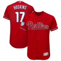 Philadelphia Phillies #17 Rhys Hoskins Red 2019 Spring Training Flex Base Stitched MLB Jersey