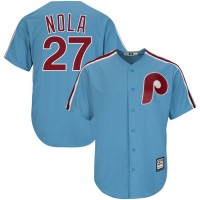 Philadelphia Philadelphia Phillies #27 Aaron Nola Majestic Alternate Official Cool Base Cooperstown Stitched MLB Jersey Light Blue