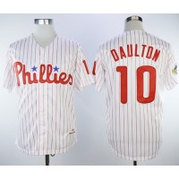 Mitchell And Ness 1993 Philadelphia Phillies #10 Darren Daulton White(Red Strip) Throwback Stitched MLB Jersey