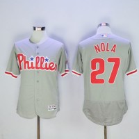 Philadelphia Phillies #27 Aaron Nola Grey Flexbase Authentic Collection Stitched MLB Jersey
