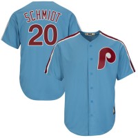 Philadelphia Philadelphia Phillies #20 Mike Schmidt Majestic Cooperstown Player Cool Base Jersey Light Blue