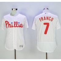 Philadelphia Phillies #7 Maikel Franco White(Red Strip) Flexbase Authentic Collection Stitched MLB Jersey