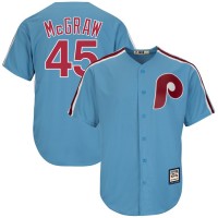 Philadelphia Philadelphia Phillies #45 Tug McGraw Majestic Cooperstown Collection Cool Base Player Jersey Light Blue