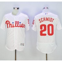 Philadelphia Phillies #20 Mike Schmidt White(Red Strip) Flexbase Authentic Collection Stitched MLB Jersey