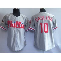Mitchell and Ness Philadelphia Phillies #10 Royal Daulton Grey Stitched Throwback MLB Jersey