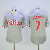 Philadelphia Phillies #7 Maikel Franco Grey Flexbase Authentic Collection Stitched MLB Jersey