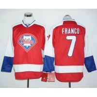 Philadelphia Phillies #7 Maikel Franco Red Long Sleeve Stitched MLB Jersey