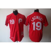 Mitchell And Ness Philadelphia Phillies #19 Greg Luzinski Red Stitched MLB Jersey