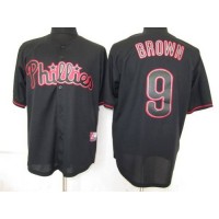 Philadelphia Phillies #9 Domonic Brown Black Fashion Stitched MLB Jersey