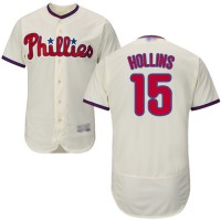 Philadelphia Phillies #15 Dave Hollins Cream Flexbase Authentic Collection Stitched MLB Jersey
