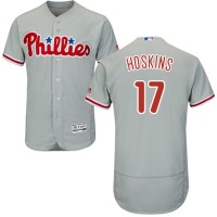 Philadelphia Phillies #17 Rhys Hoskins Grey Flexbase Authentic Collection Stitched MLB Jersey