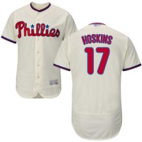 Philadelphia Phillies #17 Rhys Hoskins Cream Flexbase Authentic Collection Stitched MLB Jersey
