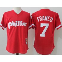 Mitchell And Ness Philadelphia Phillies #7 Maikel Franco Red Throwback Stitched MLB Jersey