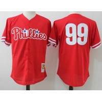 Mitchell And Ness Philadelphia Phillies #99 Mitch Williams Red Throwback Stitched MLB Jersey