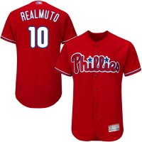 Philadelphia Phillies #10 J. T. Realmuto Red Flexbase Authentic Collection Stitched MLB Jersey