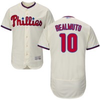 Philadelphia Phillies #10 J. T. Realmuto Cream Flexbase Authentic Collection Stitched MLB Jersey