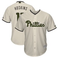 Philadelphia Phillies #17 Rhys Hoskins Cream New Cool Base 2018 Memorial Day Stitched MLB Jersey