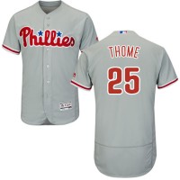 Philadelphia Phillies #25 Jim Thome Grey Flexbase Authentic Collection Stitched MLB Jersey