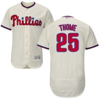 Philadelphia Phillies #25 Jim Thome Cream Flexbase Authentic Collection Stitched MLB Jersey