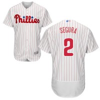 Philadelphia Phillies #2 Jean Segura White(Red Strip) Flexbase Authentic Collection Stitched MLB Jersey