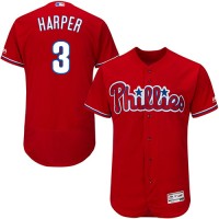 Philadelphia Phillies #3 Bryce Harper Red Flexbase Authentic Collection Stitched MLB Jersey