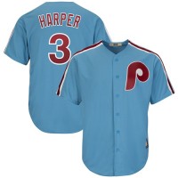 Philadelphia Phillies #3 Bryce Harper Light Blue New Cool Base Cooperstown Stitched MLB Jersey